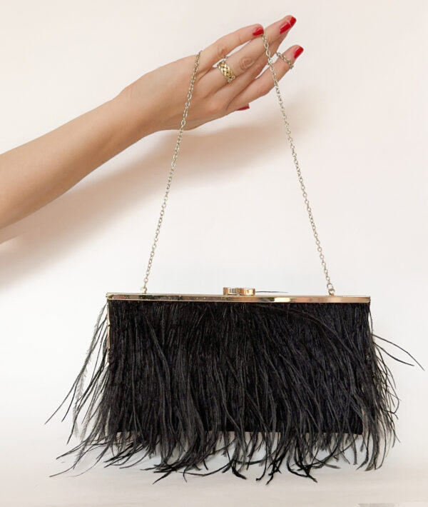 BCBGMAXAZRIA Ostrich Feather Bag