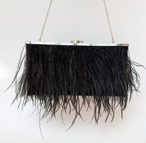 BCBGMAXAZRIA Ostrich Feather Bag - Image 4